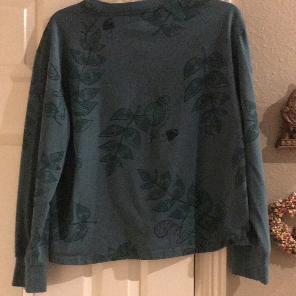 Disney Alice in Wonderland Blue Floral Long Sleeve Lightweight Sweatshirt M - Picture 3 of 5